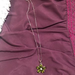 Green flower necklace